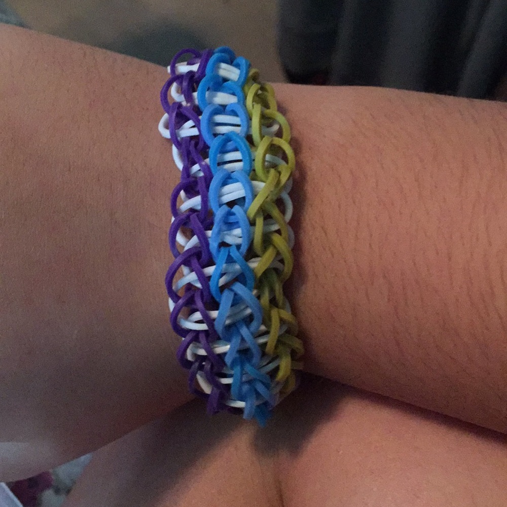 Super comfy triple rainbow loom bracelet!